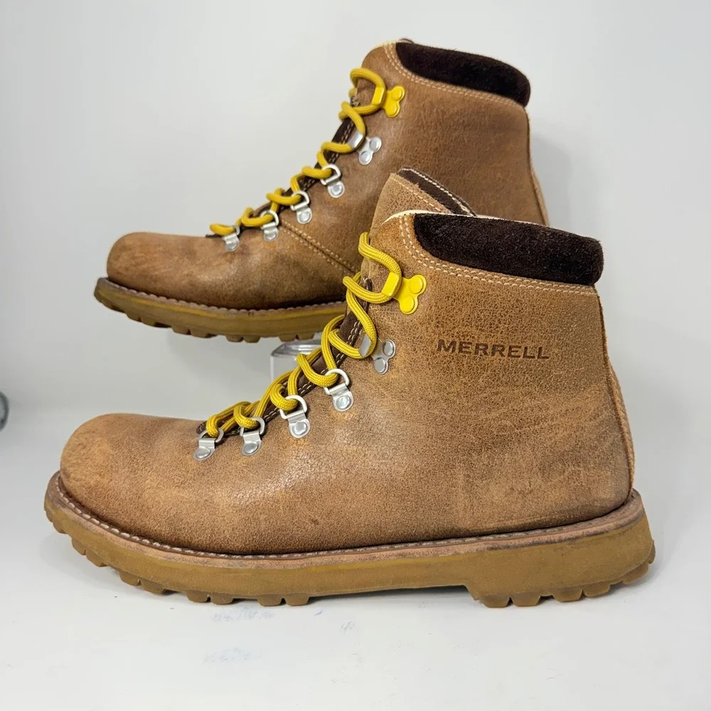 Merrell Origins Wilderness Canyon Wheat Suede Hiking Boots J39211 Mens 11 Vibram